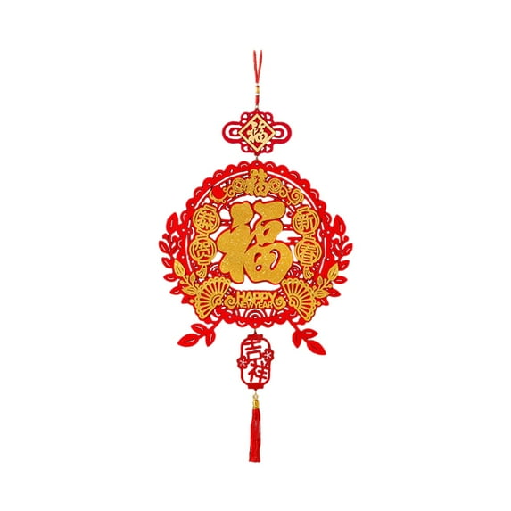 GUOOL Chinese New Year Decoration Hanging Ornament Gift Red 2024 Dragon New Year Oriental Chinese Knot Tassel Decoration for Wall Decor F