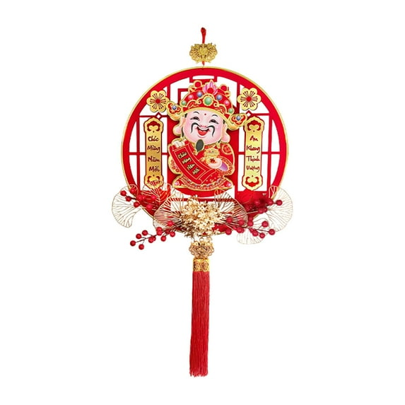 GUOOL Chinese New Year Hanging Decorations 2024 Sign Good Luck Charms Feng Shui Decor Tassel Pendant for Garden Holiday Style D