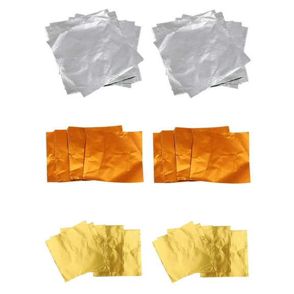 GUOOL Chocolate Candy Wrappers Aluminum Wrapping Paper Square Sweets Lolly Paper for Christmas Valentines Packaging Decoration, Non-, Tasteless