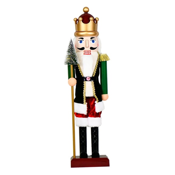 GUOOL Christmas Nutcracker Figure Christmas Decoration Nutcracker Collectible Ornament with Light And Music Made of PP Material for Bedroom Table Decoration 58cmx16cmx13cm