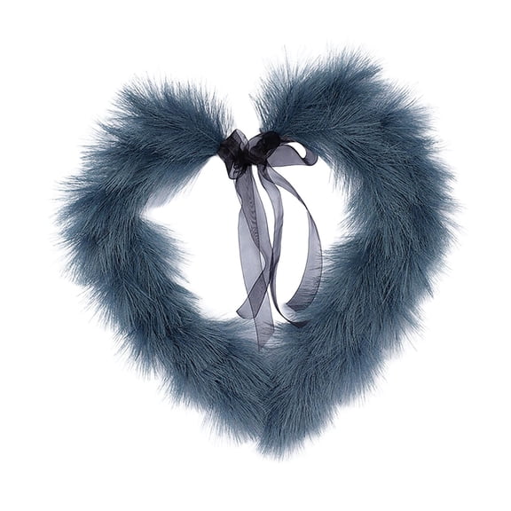GUOOL Christmas Rattan Projects Natural Twig Heart Shaped Garland Hanging Wreaths Rattan Festive Shop Window - blue