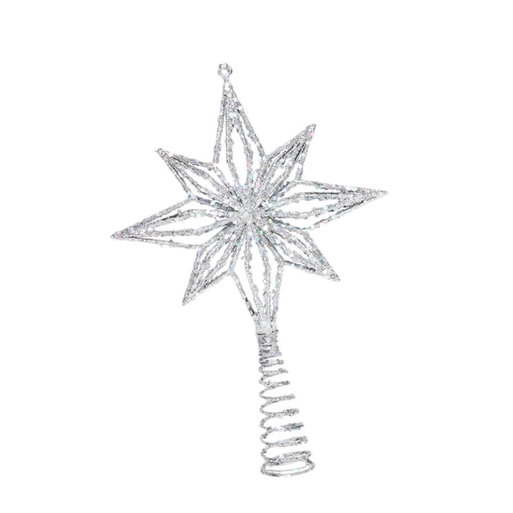 GUOOL Christmas Tree Topper, Star-shaped Tree Crown, Christmas Decoration, Hollow Design Made of PP for Festive Occasions, Living Room, Winter Celeb
