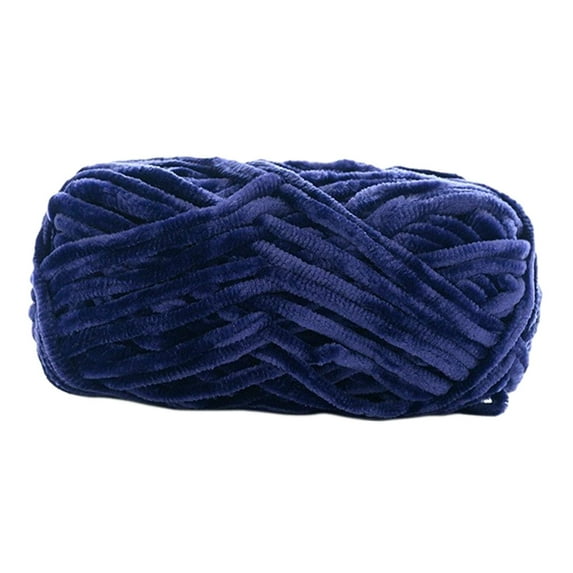 GUOOL Chunky Yarn Bulky Yarn Arm Knit Yarn Thickness 6mm Tube Giant Yarn Bulky Giant Wool Yarn Weight Yarn for Hats Craft Bed Fence Dark Blue