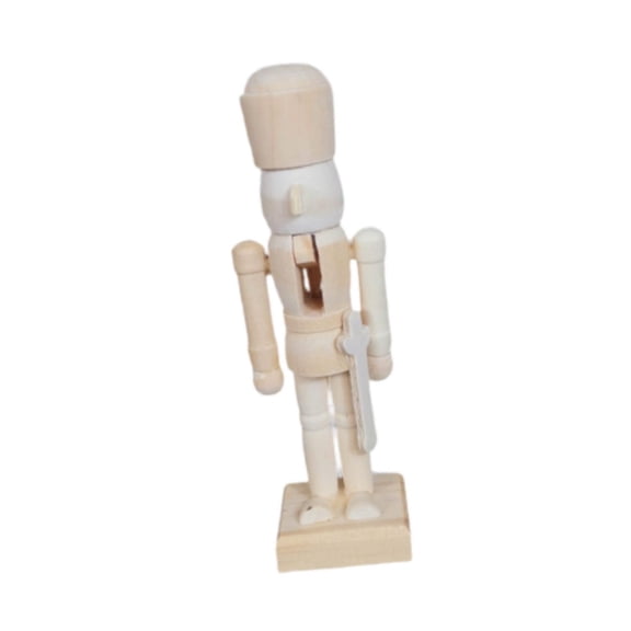 GUOOL DIY Christmas Nutcracker Made From - Unpainted Table Decoration - Art Projects - Christmas Decorations - Nutcracker Figure for Home - Table