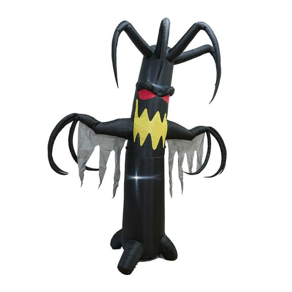 GUOOL Devil Tree Halloween Inflatable Giant Blow Up Yard Outdoor Decoration Scary Ornament Foldable Polyester Material Built-In LED Lights Weatherproof Easy Installation Suitable for Lawn