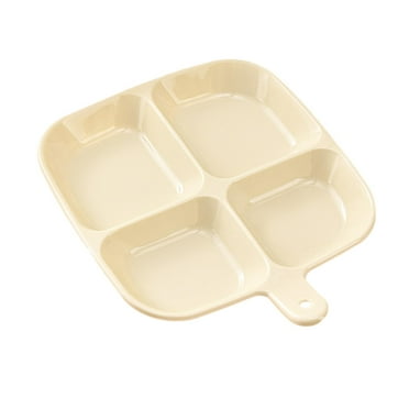 GUOOL Divided Serving Tray Divided Serving Dishes Candy Bowl Vegetable Platter Hot Pot Seasoning Plate for Dessert Kitchen Weddings white