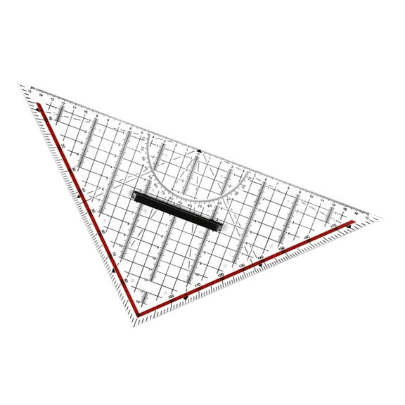 GUOOL Drawing Triangle Square Ruler, Architectural Scale Ruler 12 Inch Professional Etched Triangle Drafting Ruler, for Blueprint, Drafting And Drawing