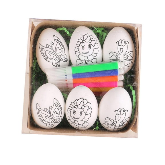 GUOOL Easter Eggs Easter Basket Fillers Cartoon Fillable Paintable Easter Party Favors for Family Reunions Festivals Weddings Shops white butterfly