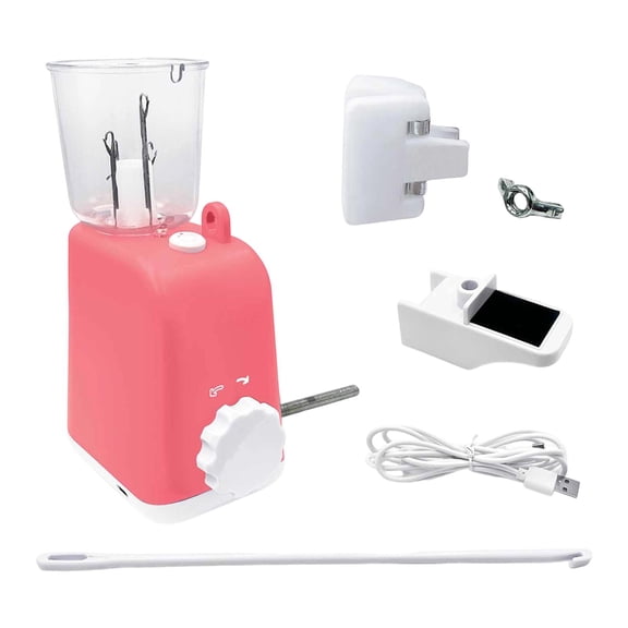GUOOL Electric Knitting Machine manual knitting machine automatic knitting loom weaving machine yarn maker portable PP material suitable for bracelets necklaces handcraft home party gift Pink