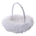 thumbnail image 1 of GUOOL Flower Girl Basket Wedding Flower Basket Decor Lace Cute Handle Satin Flower Basket Wedding Basket for Garden Cafe Homes Hotel White, 1 of 9