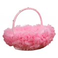 thumbnail image 1 of GUOOL Flower Girl Basket Wedding Flower Basket Decor Lace Cute Handle Satin Flower Basket Wedding Basket for Garden Cafe Homes, 1 of 9