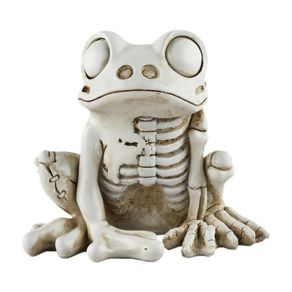 GUOOL Frog Sculpture Frog Skeleton Decoration Halloween Decoration Desktop Ornament Decorative Figurine for Spooky Scene Yard Patio