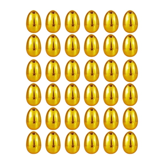 GUOOL Golden Eggs Basket Stuffers Games Unfilled Festive with Hinge Easter Supplies Fillable Easter Eggs for Classroom Rewards , 36pcs
