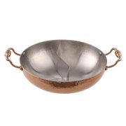 GUOOL Hammered Hot Pot 3-Ply Hot Pot with Handles Food-Grade for Restaurants, Families Copper 32CM C