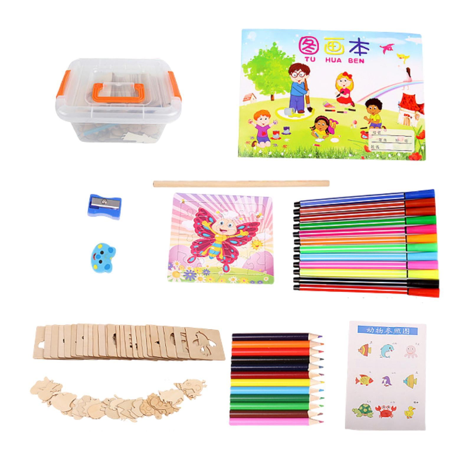 GUOOL Kids Wooden Drawing Stencils Painting Templates DIY Reusable ...