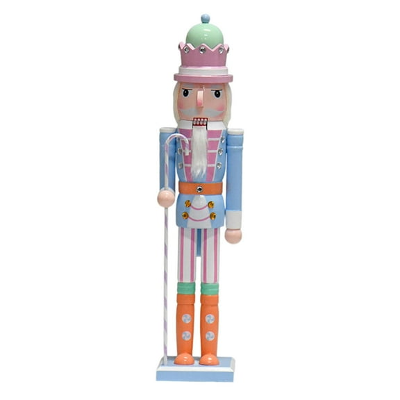 GUOOL Nutcracker Figurine Crafts Desk Wooden Nutcracker for Bedroom Xmas Fireplace Blue