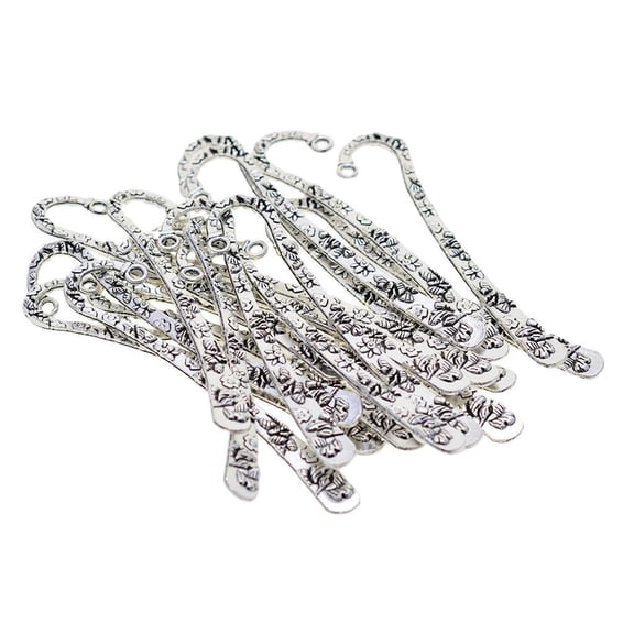GUOOL Pack of 20 Silver Metal Bookmarks Bookmarkers Beading Hook Bookmark Clip School office bookshelf Markers 3.2inch for Beading DIY Jewelry Making Crafts