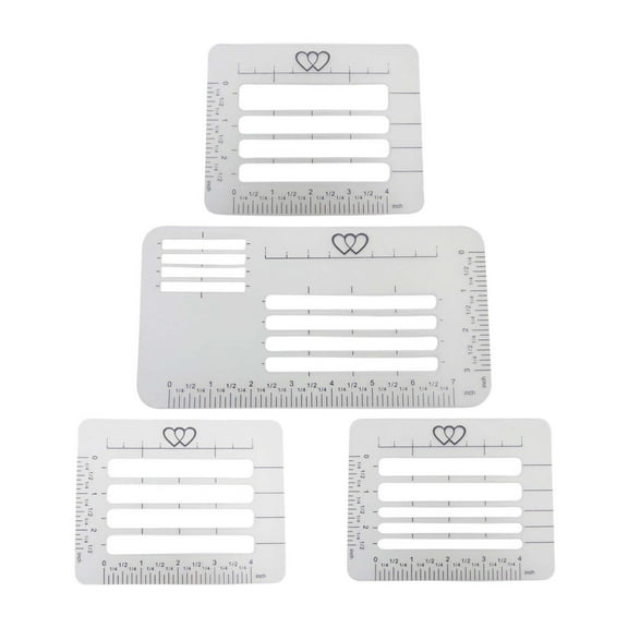 GUOOL Pack of 4pcs Envelope Address Stencil, Solid Plastic Addressing Guiding Template Rulers for Thank You Card Valentines Day Wedding Party Invitation DIY