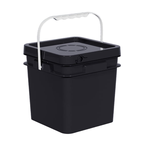 GUOOL Paint Bucket Square Storage Container Food Grade PP Versatile Empty Pail with Handle And Lid Portable Stackable Design Suitable for Garage Kitchen Hom 16L