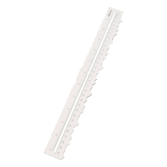 GUOOL Paper Tearing Ruler Irregular Edges Measurements Wavy Edge Cut Tool,12'',Craft Ruler,Measuring Tool for Architect Engineering