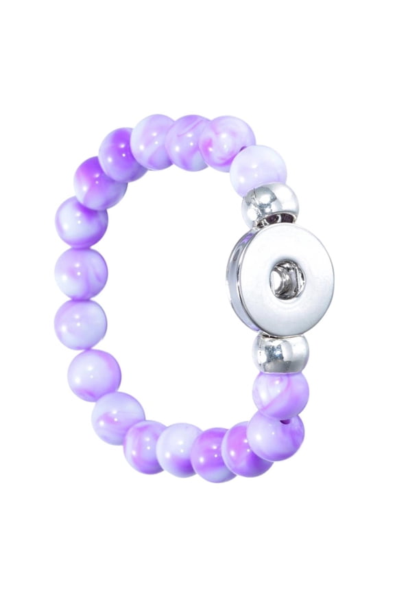 Party Supply Jewelry Round 18mm Resin Beads Fashion Bangles Snap Button Bracelets New Year Gifts purple
