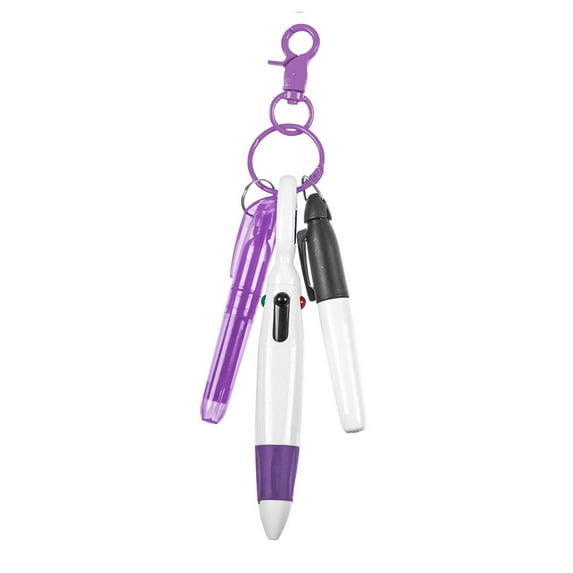 GUOOL Retractable Shuttle Pen Carabiner Shuttle Pen Office Supplies Gift Multipurpose Nurses Day Gift Nurse Pen Ballpoint Pen violet