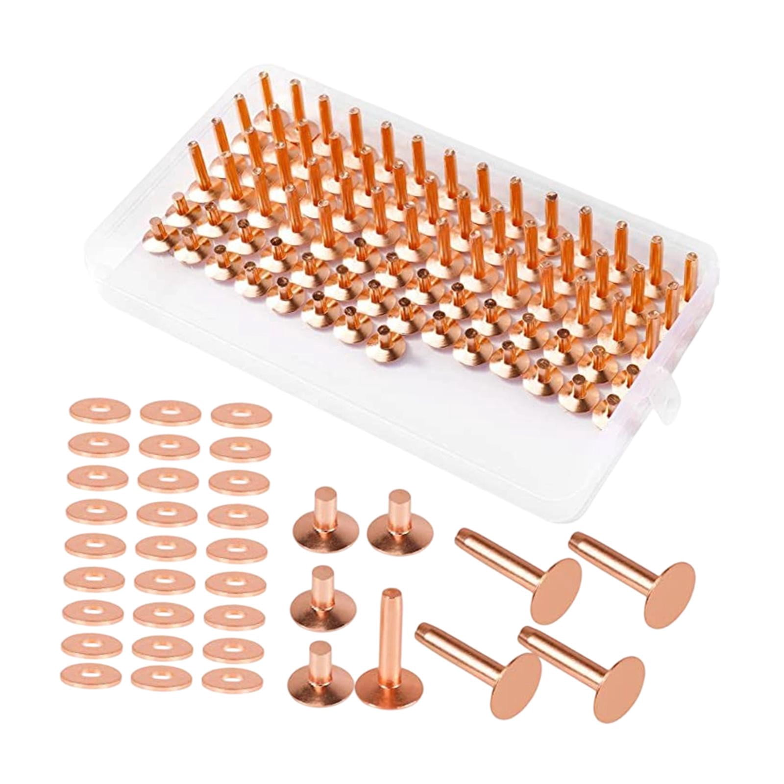 GUOOL Rivets for Leather Burrs Washers without Pattern Smooth Rivet Setting Tool Fastener Kit for Clothing Belts Strap Jeans Jacket