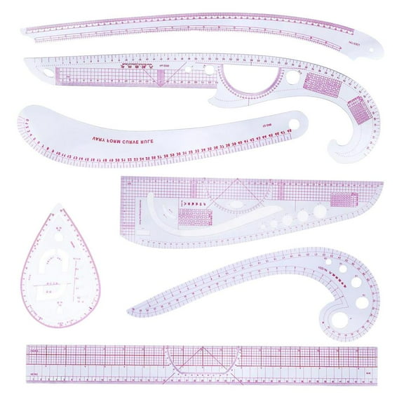 GUOOL Sewing Tools 7 Stlye Sew French Curve Metric Shaped Ruler Measure for Sewing Design for Designers, Pattern Maker And Tailors