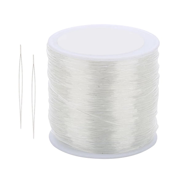 GUOOL Stretchy String for Bracelets, Elastic String Jewelry , to Fit Small Beads, Can Use Multiple Layers to Fit Large Beads - Clear, 1.5mm 55m