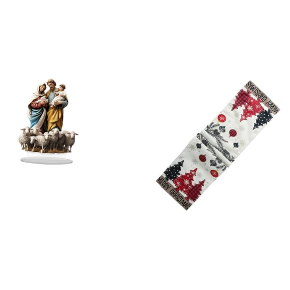 GUOOL Table Sign Acrylic Desktop Decor Christmas Table Runner Home Ornament Polyester Material Suitable for Dining Room Mantelpiece Festive Occasion Gift Gi