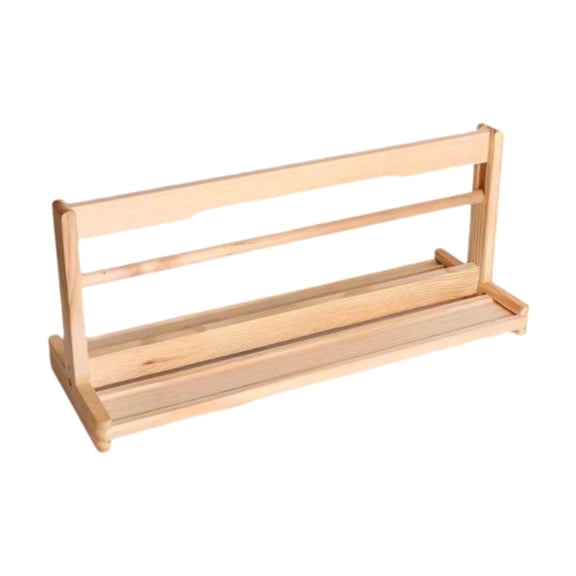 GUOOL Tabletop Paper Roller Dispenser Paper Roll Holder Children Stable Wooden Scroll Home Portable Desktop Easel Base Art Painting Trailel With Handle