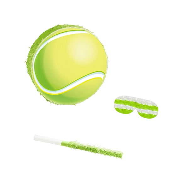 GUOOL Tennis Ball Pinata Set Sports Gathering Pinata Kids Party Decoration Paper PVC Easy Setup Confetti Rod Blindfold Suitable for Children Birthday School Bridal Shower Party