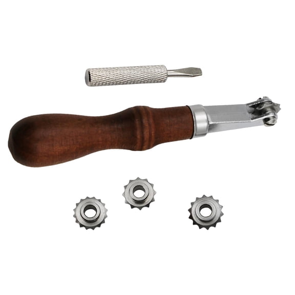 GUOOL Tracing Wheel,Sewing Wheel Marker with Wooden Handle Stainless Steel Rotary Cutter Wheel for Dressmaking Stitch Sewing Leather Paper Craft Tools