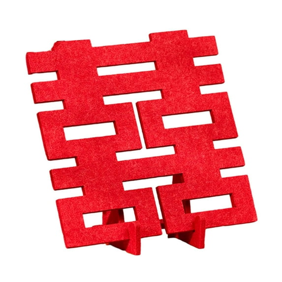 GUOOL Traditional Wedding Xi Chinese Character Chinese Wedding Double Happiness Crafts Portable Home Bedroom Decor Wedding Ornament B