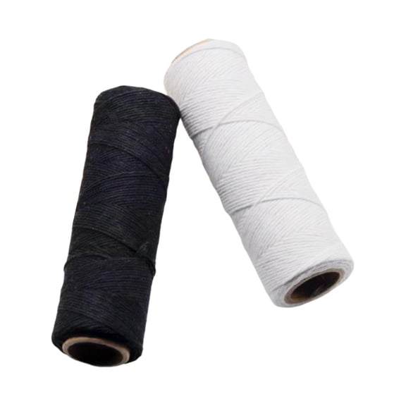 GUOOL Two rolls Weaving Loom Warp Thread Warping Thread 1mm Warp Yarn black and white for Carpet Crafts Blanket Tapestry Accessories