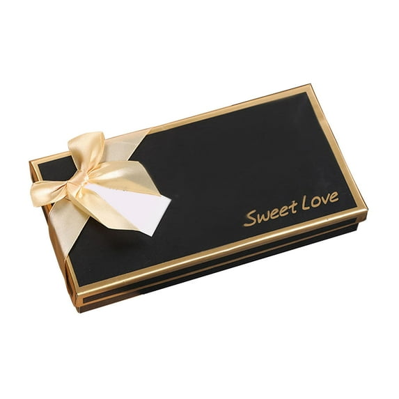 GUOOL Valentine's Day Candy Box, Chocolate Box Valentines Day Gifts for Kids Gift Box Candy Packaging for Engagement Party Supplies Black Gold Edge