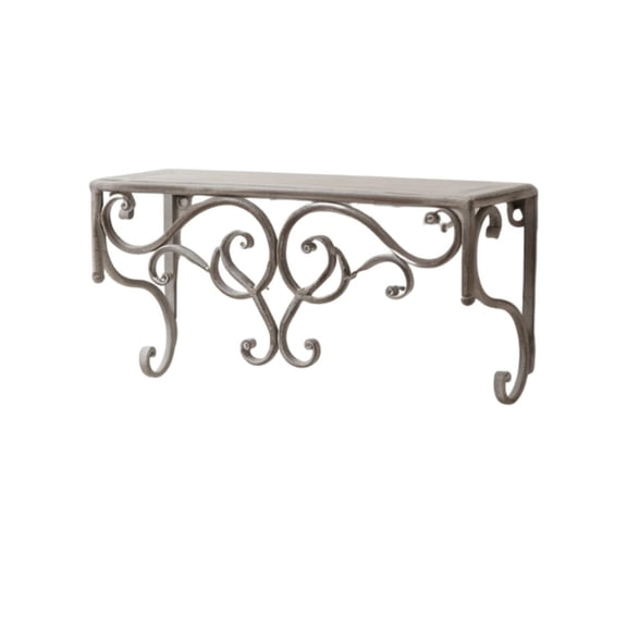 GUOOL Wall Mounted Shelf with Ornate Scrollwork Metal Shelf Furniture for Home Decor A3507
