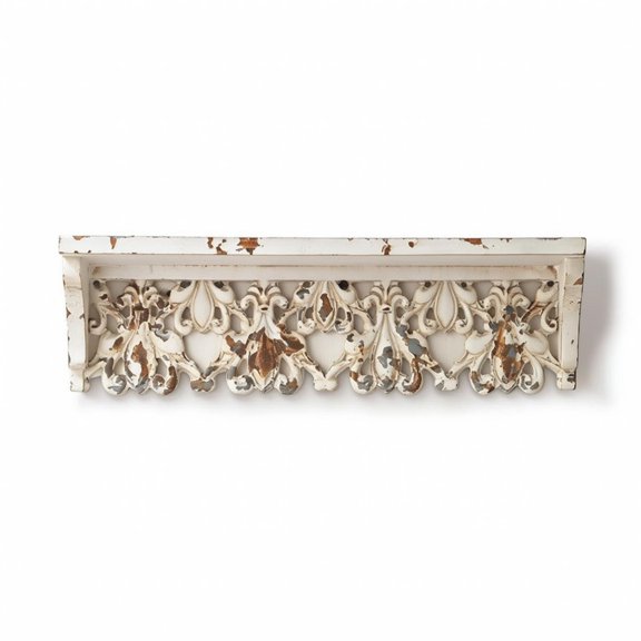 GUOOL Wall Shelf with Scrollwork Compact Wall-Mounted Display Shelf Easy to Install