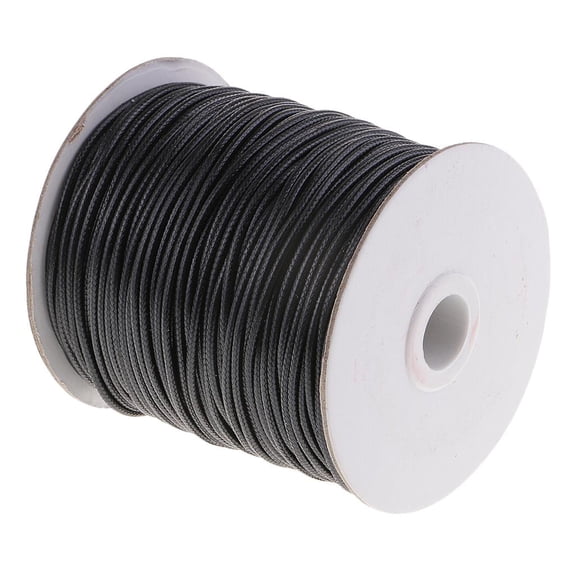 GUOOL Waxed Cotton Cord Thread 2.0 Mm for Jewelry Making, Crafting, , Sewing, Binding, Wrapping, Stringing, Lacing, (80 Meters) - Black