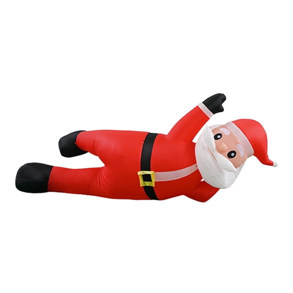 GUOOL Xmas Inflatable Model Santa Claus Holiday Ornament with Built in LED Waterproof Polyester Material Suitable for Porch Garden Children's Party Home Out