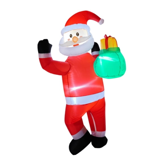 GUOOL Xmas Inflatable Santa Christmas Decoration Polyester LED Lighted Ornament Air Tight Holiday Display Toy for Outdoor Indoor Lawn Yard Suitable for Gift 165cm