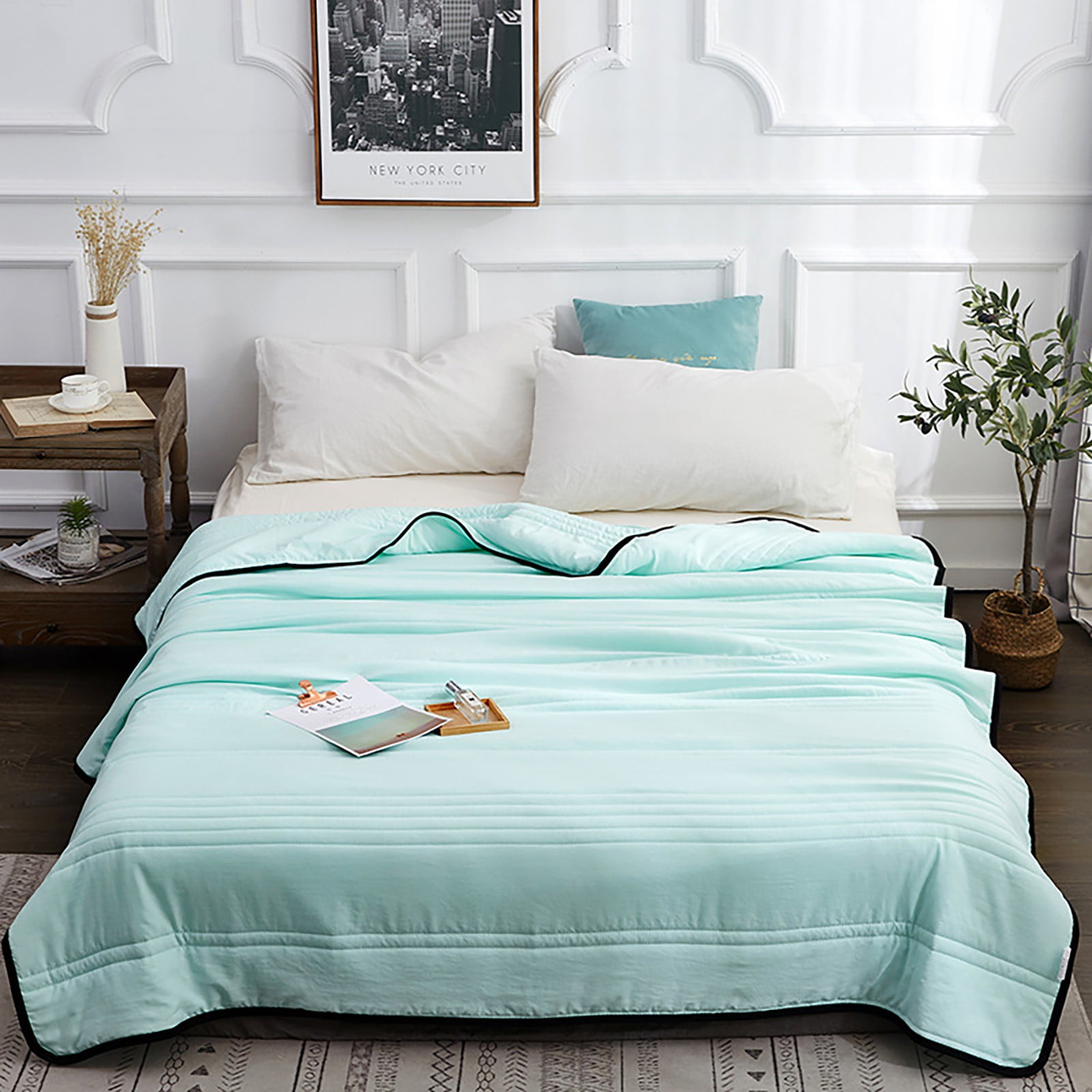 GUOWE Walmart week Clearance Sale Blanket For Hot Sleepers 2024 Summer Blanket Lightweight Blanket For All Season Skin Friendly Plain Printed Washed Summer Ventilation Cool Quilt Todays Daily Walmart....