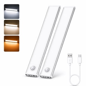 GUPUP Under Cabinet Light, 34 LED Motion Sensor Light, Dimmable Rechargeable Closet Lighting Kit with Magnetic for Kitchen Wardrobe Stairs, 2 Pack