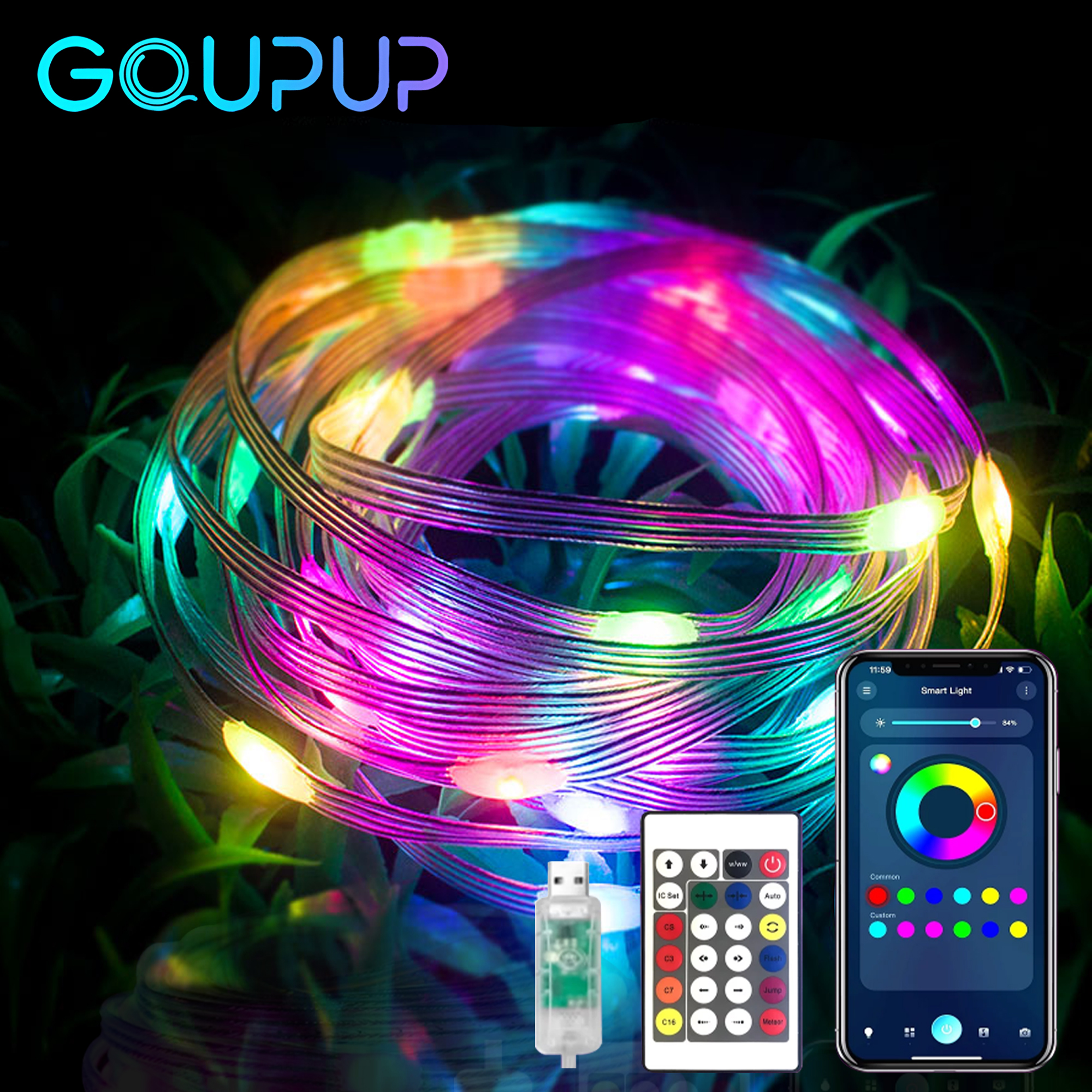 GUPUP 50FT LED Fairy String Lights,Christmas Lights with USB Plugin