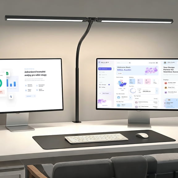 GUPUP LED Clip-on Desk Lamp, Eye Caring Dimmable Reading Light, USB Power Adjustable Table Light for Home, Office, Dorm, Kids Study