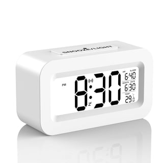 GUPUP Square Digital Alarm Clocks, USB Charging Bedside Clock for Heavy Sleepers, Large Display, Temperature for Bedroom, Living Room, Office