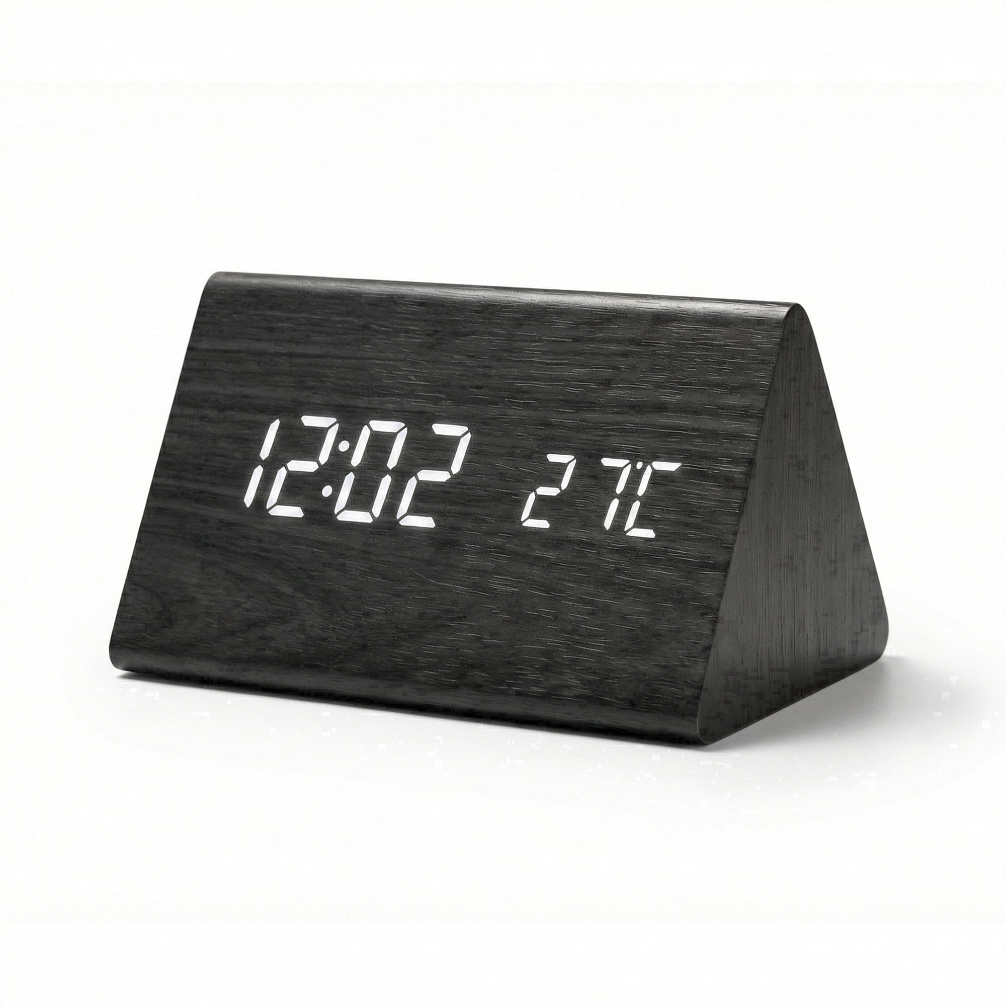 GUPUP Wooden Alarm Clock, Battery and USB Operated Digital Clocks with ...