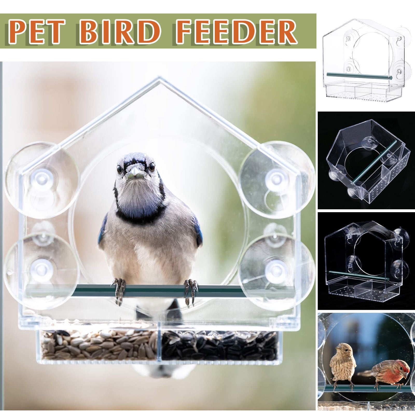 GURAN Humming Bird Feeders Refillable Weatherproof Snow And Squirrelproof Drain Rainwater Bird