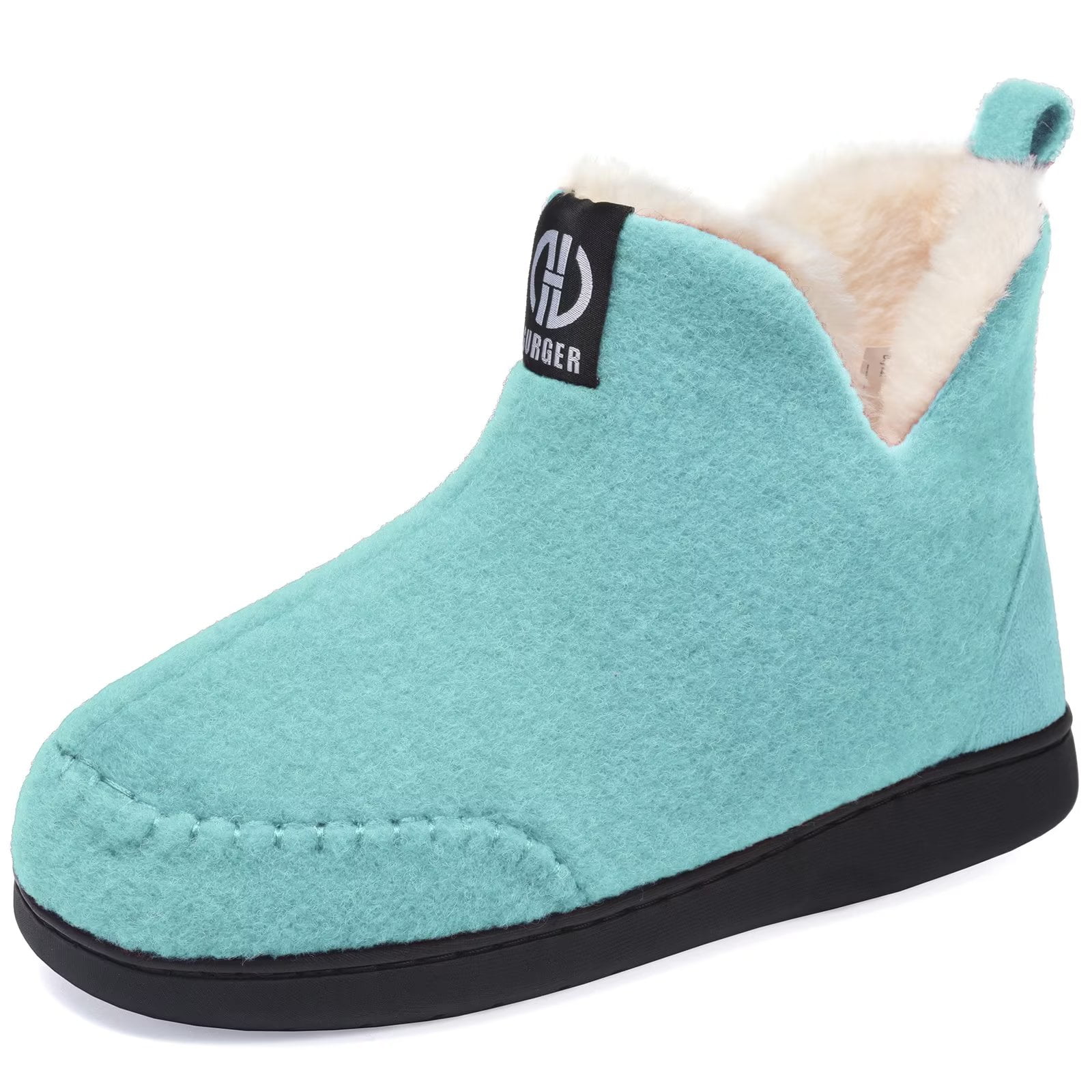 GURGER Vilt Slipper Laarzen Mannen Vrouwen Pluche Fleece Booties Slipper Memory Foam Outdoor Indoor Harde Rubberen Zool