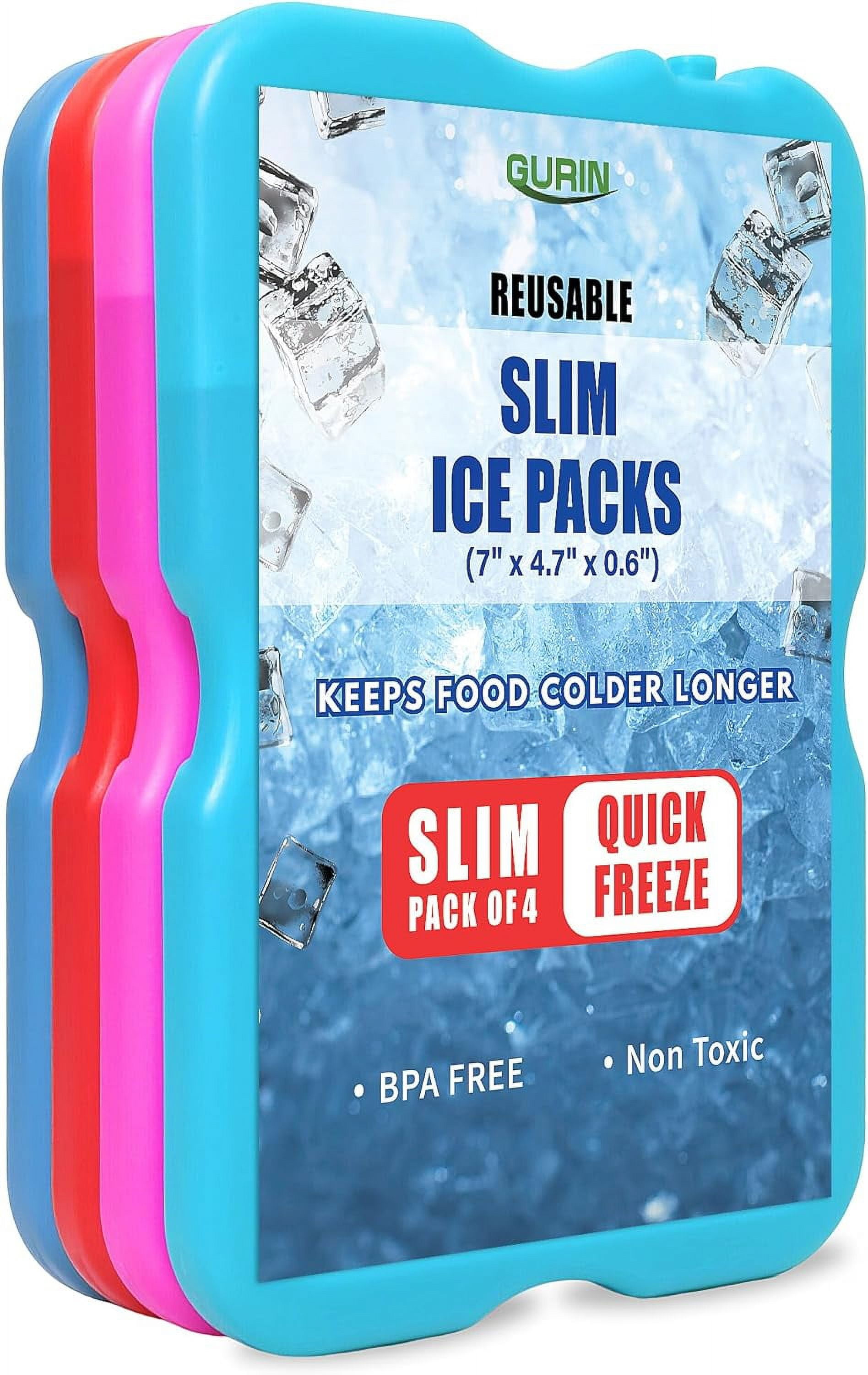 GURIN Reusable Ice Packs for Lunch Box/Coolers, Bag, or Backpack
